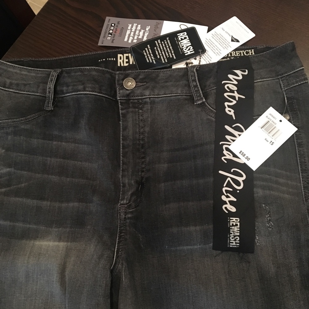 Rewash silk denim metro mid rise